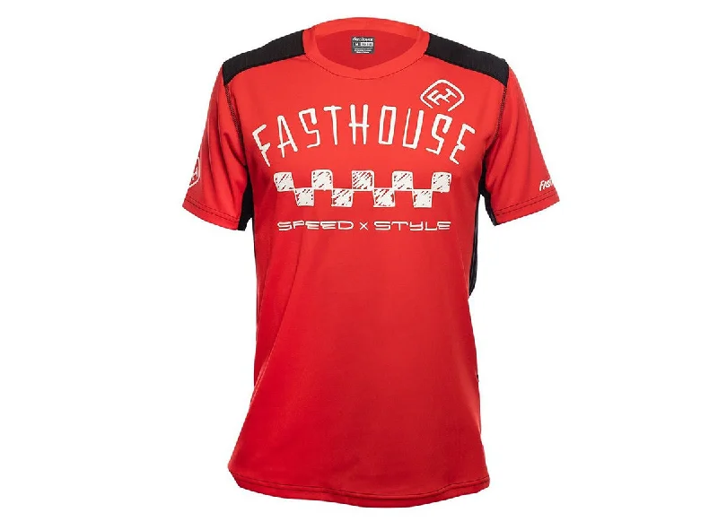 Cycling finger gloves-Fasthouse Alloy Nelson Short Sleeve MTB Jersey - Youth - Red