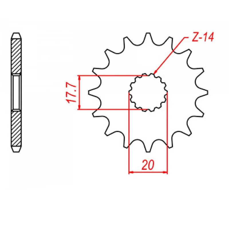 Cycling phone mount-MTX 558 Steel Front Sprocket #428 (20T) (10-558-20)