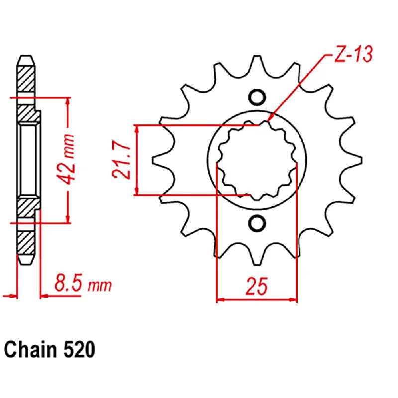 Mountain bike saddle-MTX 516 Steel Front Sprocket #520 (13T) (10-126-13)