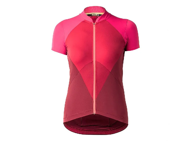 Bicycle handlebar tape-Mavic Sequence Short Sleeve Road Jersey - Womens - Cabernet-Jester Red