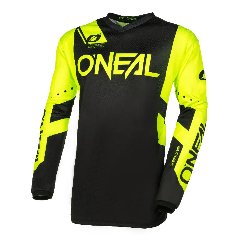 Bicycle front fender-ONEAL 2024 YOUTH ELEMENT RACEWEAR JERSEY - BLACK/NEON YELLOW