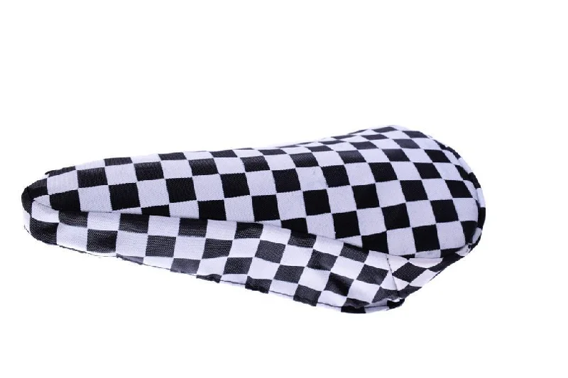 Mountain bike tires-BLACK & WHITE CHEQUERED BIKE SEAT COVER RETRO SUIT BMX, MTB OR ANY CYCLE SADDLE