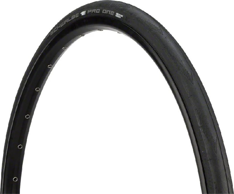 Bicycle lock cable-Schwalbe Pro One Tire - 700 x 28 Tubeless Folding BLK Evolution Line Addix Race