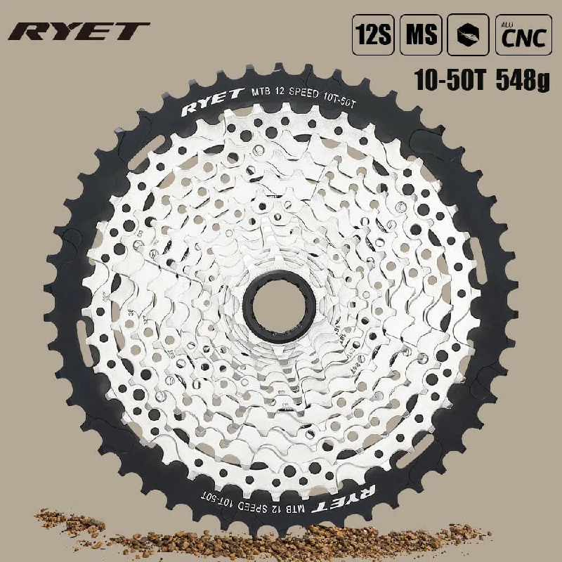 Bike tire patch-RYET MTB Cassette 12 Speed 10-50T SHIMANO Micro Spline Cassette 10-50T Sprocket 12S Freewheels 12V CASSETTE Bicycle Accessories