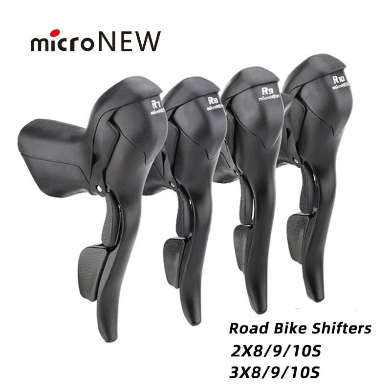 Bicycle pannier set-MicroNEW Road Bike Shifter 3x7 3x8 3x9 3x10 Speed Brake Levers Bicycle 2x7 2x8 2x9 2x10 Speed Front Derailleur For Shimano