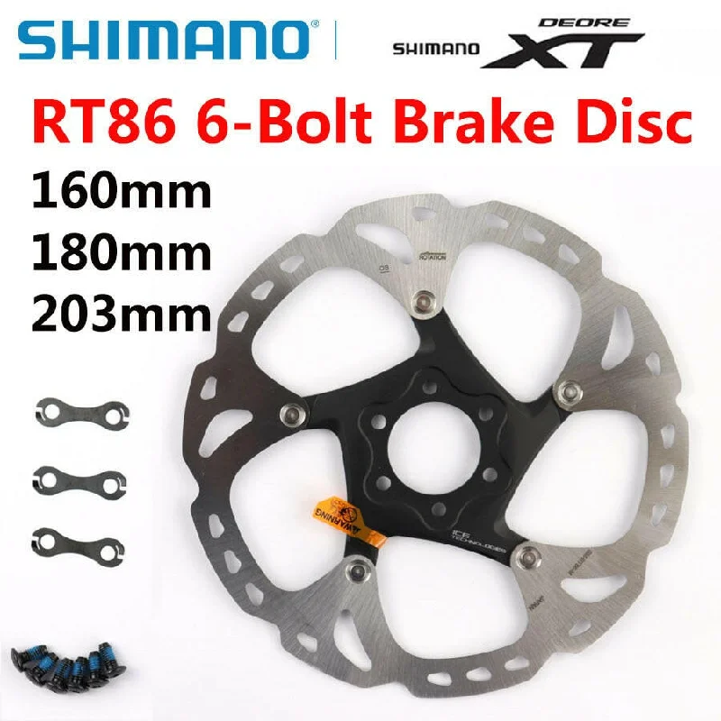 Bicycle front light-SHIMANO XT Brake Disc SM RT76 RT86 Rotor Ice Point Technology Brake Disc 6 Bolt Mountain Bikes Disc 160MM 180MM 203MM