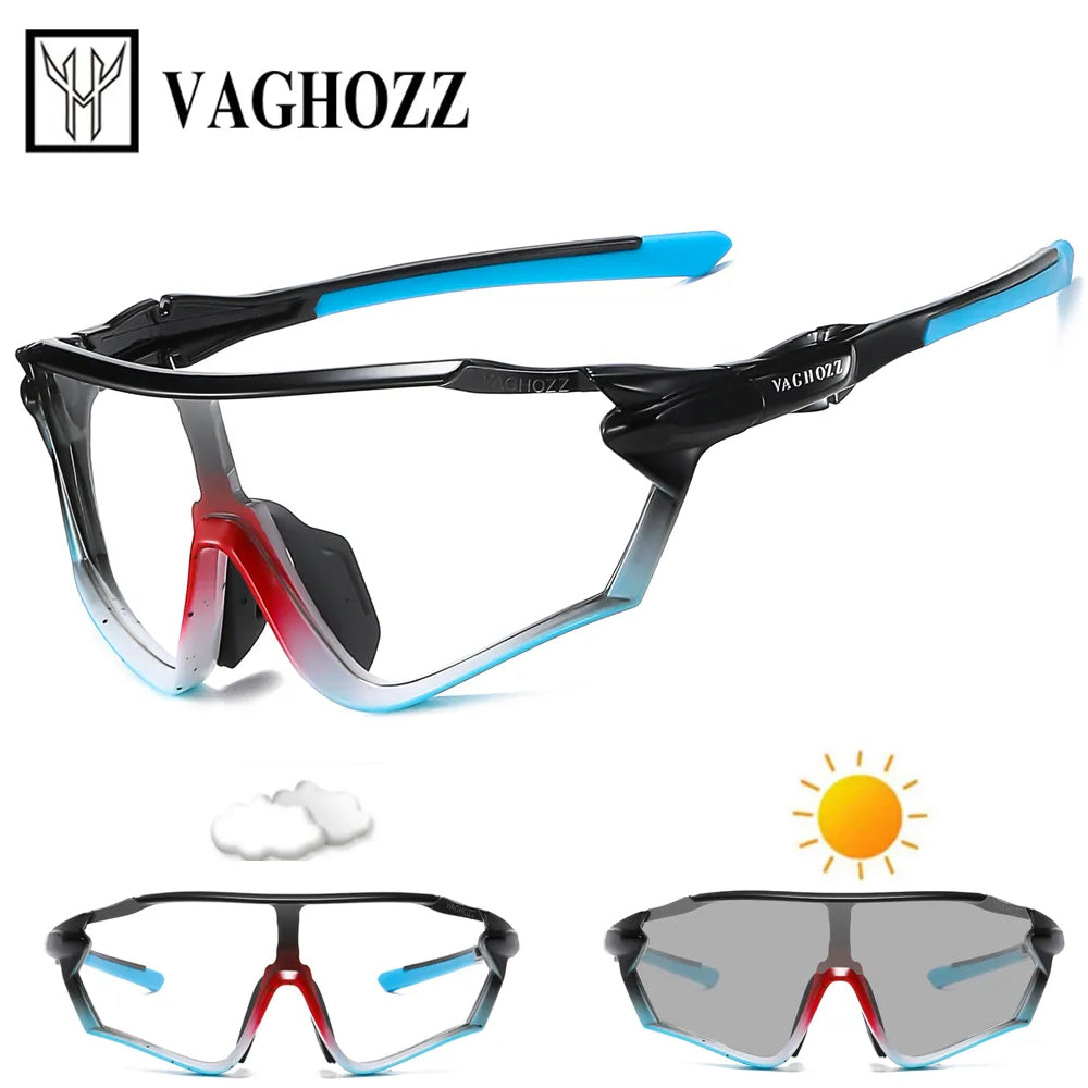 Mountain bike wheels-VAGHOZZ Brand New UV400 And Photochromic Cycling Glasses Outdoor Sunglasses Men Women Sport Eyewear MTB Bike Bicycle Goggles