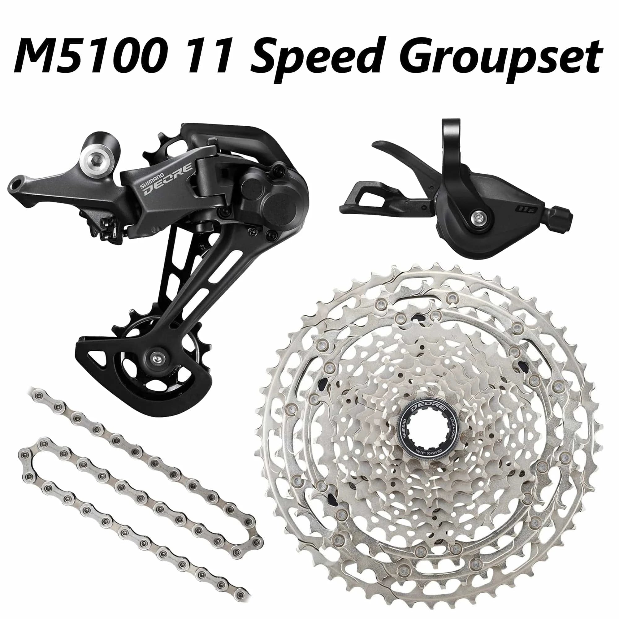 Mountain bike fork-SHIMANO Original DEORE M5100 11 Speed groupset 11-51t 4 kit SL/RD/CS-M5100 HG601 Chain MTB 11S GROUPSET