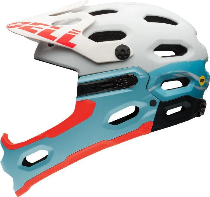 Bike wheel cleaner-Bell Super 2R MIPS Full Face Helmet - Joyride - White-Glacier Blue Sonic