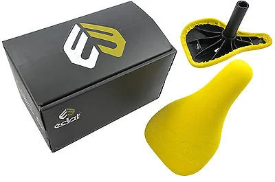 Road bike fork-ECLAT COMPLEX SEAT LIGHTWEIGHT SADDLE PADDED YELLOW+BUILT IN 25.4 SEATPOST