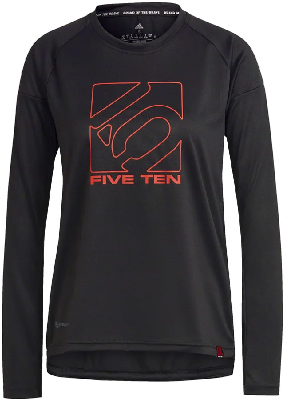 Bicycle cargo rack-Five Ten Long Sleeve Jersey - Black Womens Small