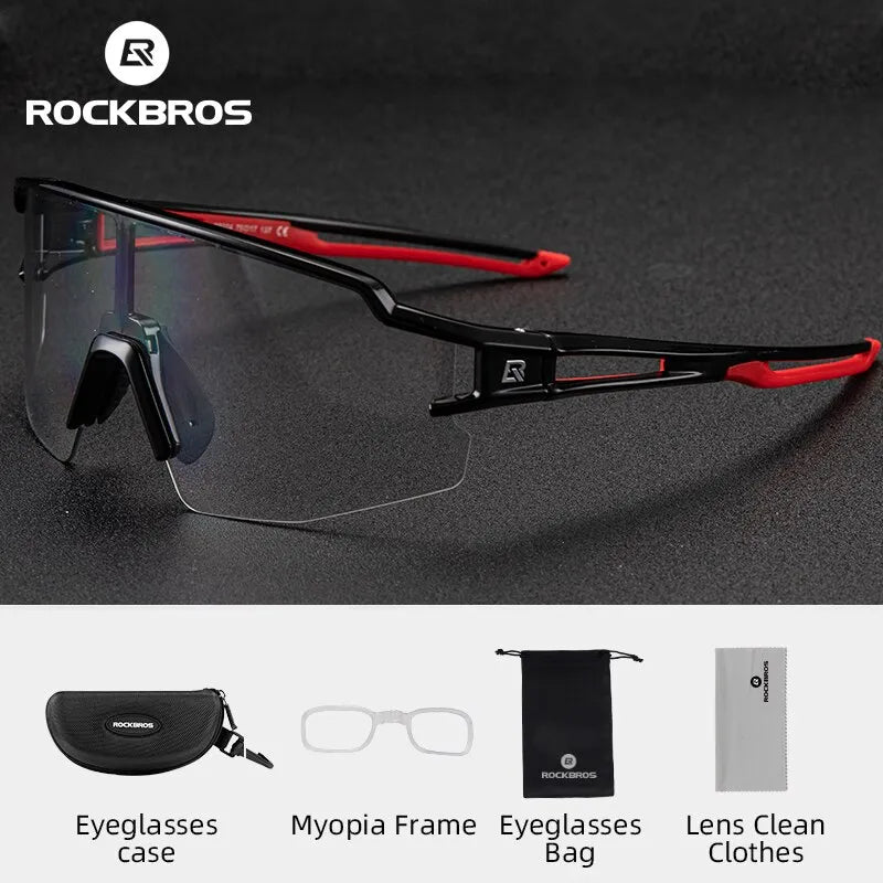 Bike saddle clamp-ROCKBROS Cycling Glasses Photochromic Lens Bike Eyewear Glasses UV400 Outdoor Sports Sunglasses Unisex Bicycle Glasses Goggles