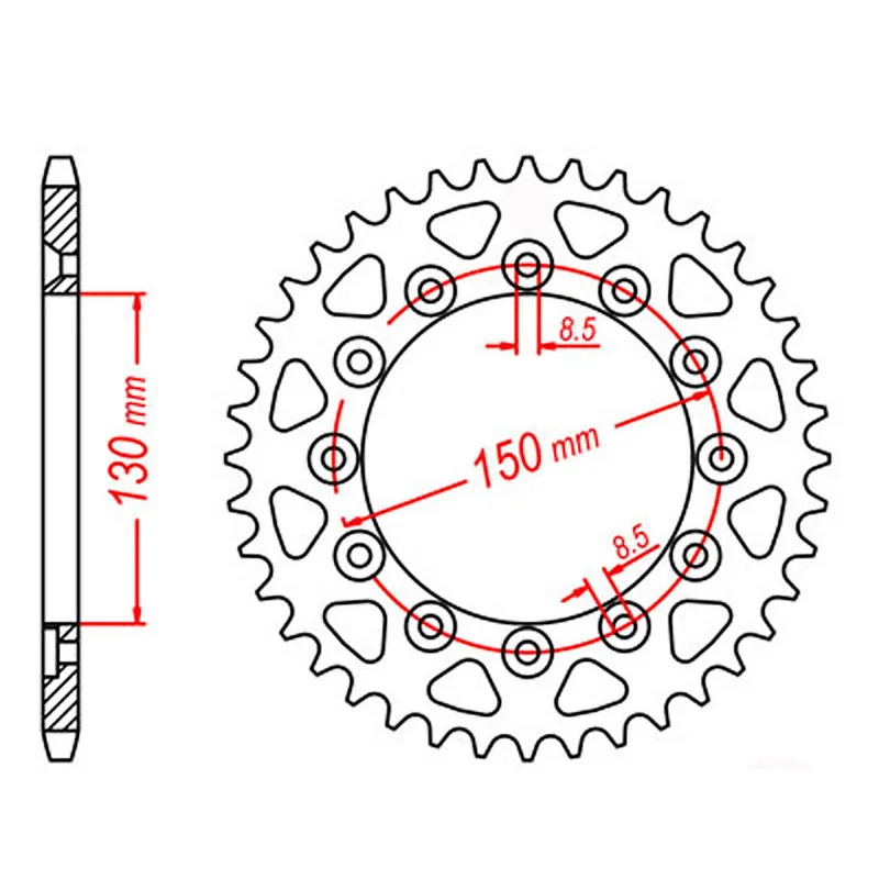 Bike saddle bag-MTX 245/2 Steel Rear Sprocket #520 (39T) (11-428-39)