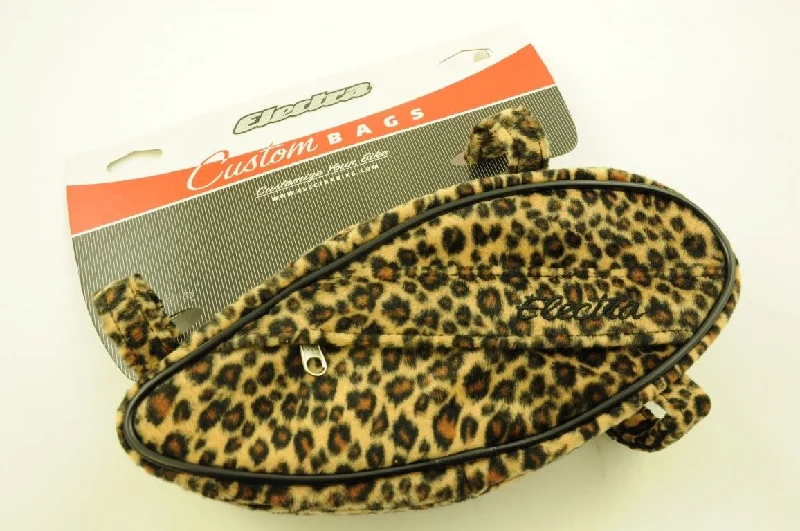 Bike seat post-ELECTRA CUSTOM LADIES FRAME BAG USA TYPE CRUISER, DRAGSTER LEOPARD FUR DESIGN