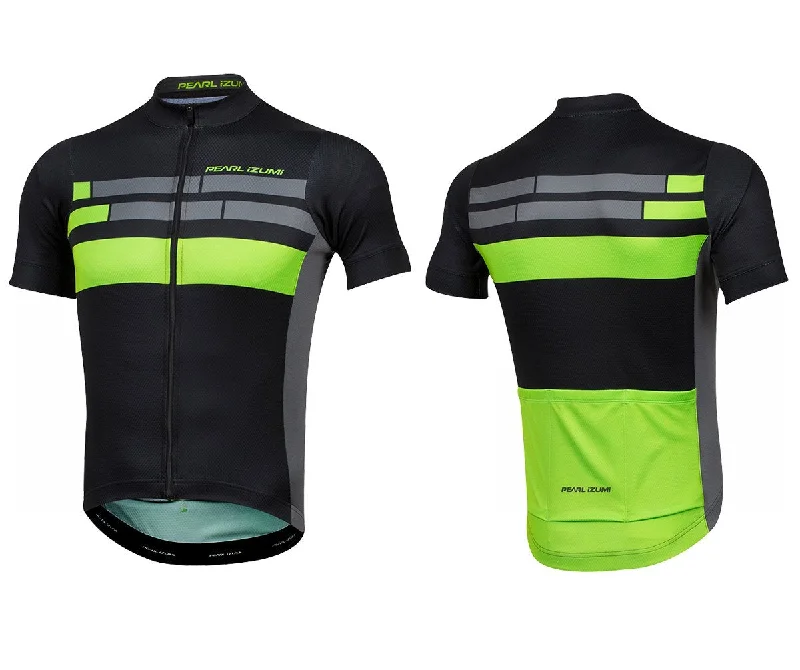 Bike wheel lights-Pearl Izumi Elite Escape Graphic Short Sleeve Road Jersey - Black-Screaming Green Segment