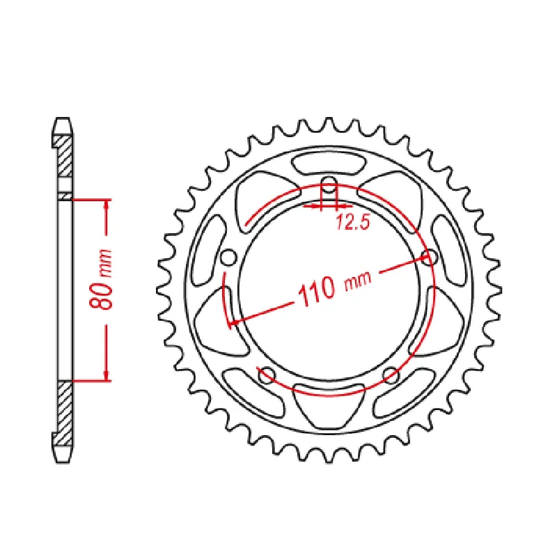 Mountain bike saddle-MTX 2012 Steel Rear Sprocket #520 (42T) (11-2012-42)