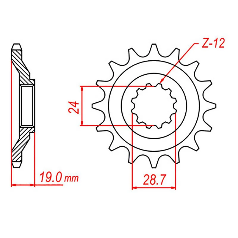 Bicycle storage hook-MTX 527 Steel Front Sprocket #530 (530 Conversion) (16T) (10-527-16)