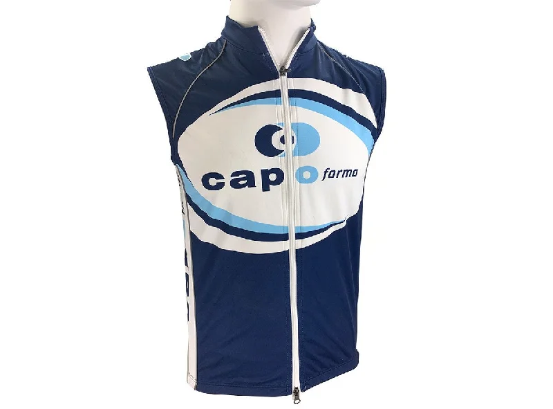 Bicycle lock mount-Capoforma Retro Lite Super Corsa Short Sleeve Wind Jersey - Blue-Blue Corsa