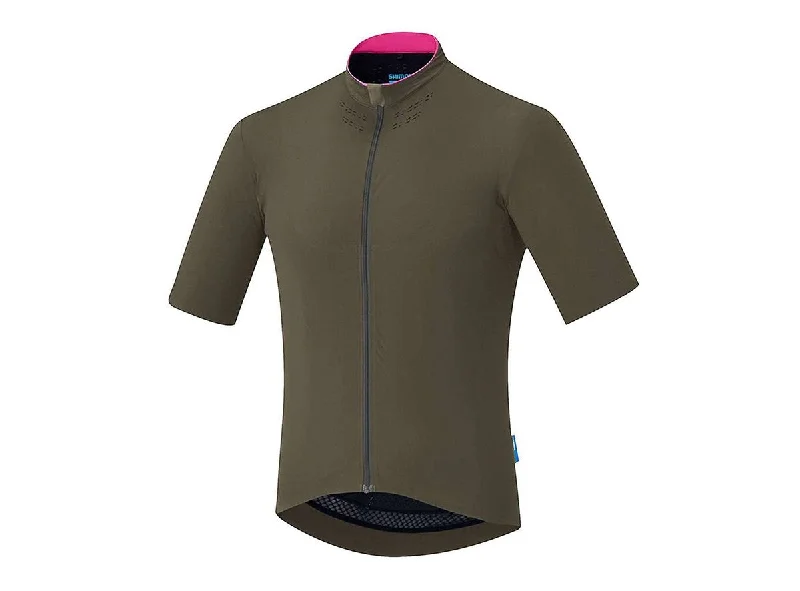 Cycling reflective jacket-Shimano Evolve Short Sleeve Road Jersey - Beech