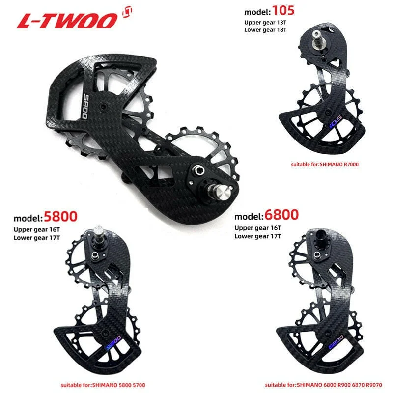 Road bike saddlebag-LTWOO UT Bicycle Ceramic Bearing Carbon Fiber Jockey Pulley Wheel Set Rear Derailleurs Guide For SHIMANO Ultegra DURA ACE