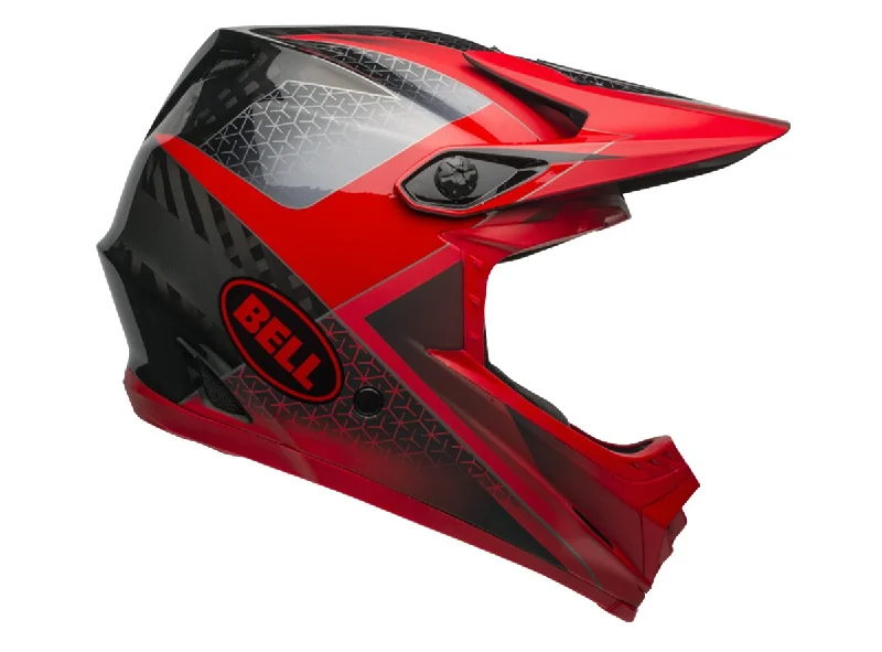 Cycling neck gaiter-Bell Full-9 Full Face Helmet - Hound Matt - Gloss Crimson-Black-White - 2019