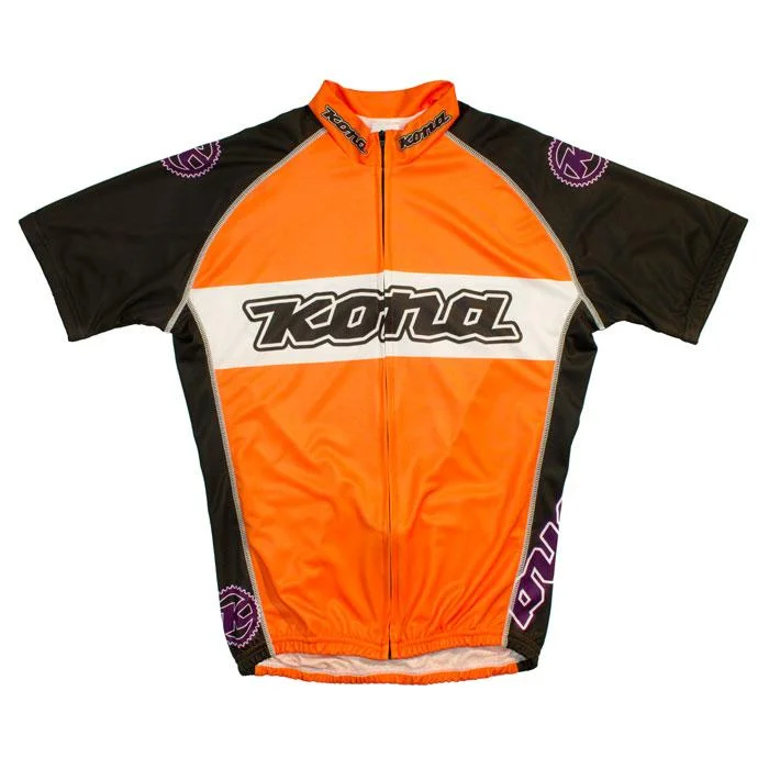 Bicycle chain cleaner-Kona Club Short Sleeve MTB Jersey - Orange-Black-Purple