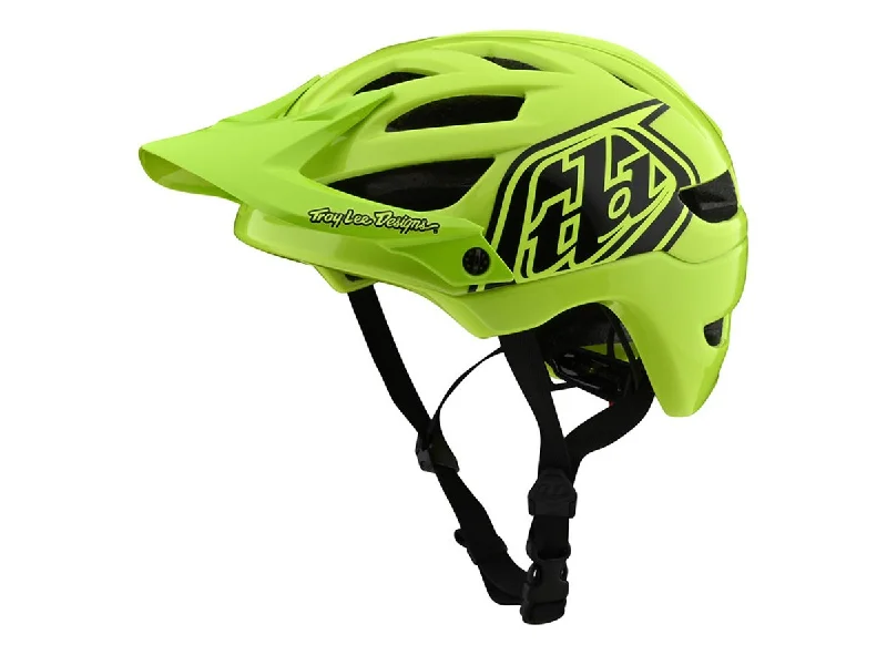 Bike tire patch-Troy Lee Designs A1 MIPS MTB Helmet - Drone - Youth - Flo Yellow-Black - 2020