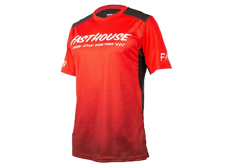 Bicycle saddle comfort-Fasthouse Alloy Slade Short Sleeve MTB Jersey - Youth - Red-Black