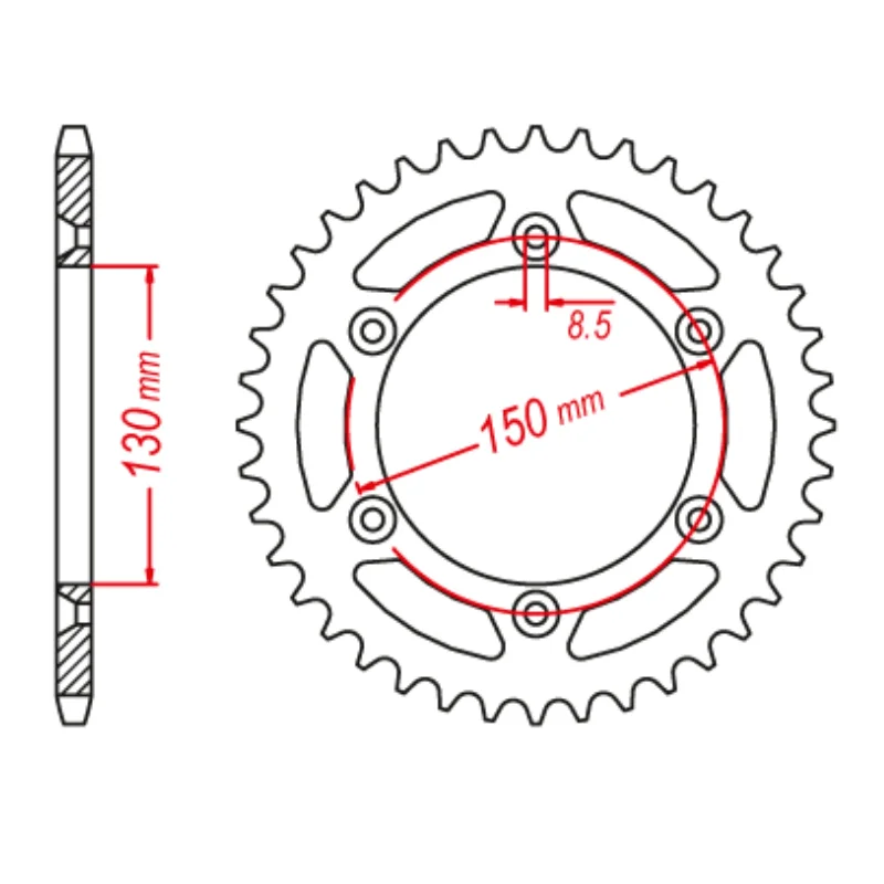 Bicycle lock chain-MTX 251 Hornet Lightweight Steel Rear Sprocket #520 (48T) (11H-428-48)