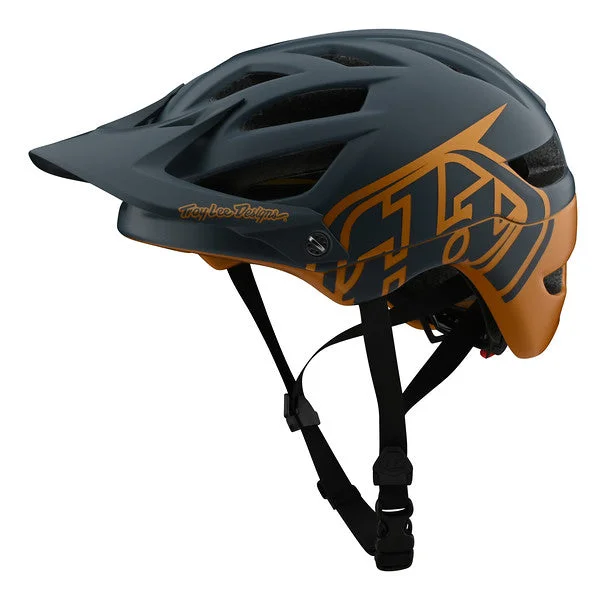 Cycling safety helmet-Troy Lee Designs A1 MIPS MTB Helmet - Classic - Gray-Gold - 2020