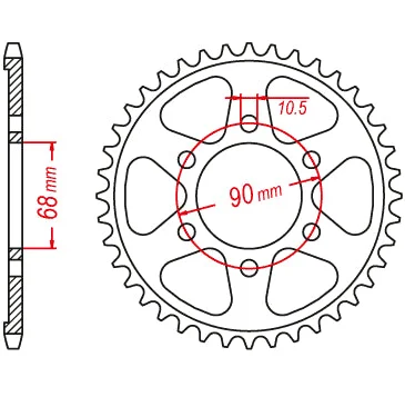 Cycling thermal jacket-MTX 1224 Steel Rear Sprocket #520 (36T) (11-1224-36)