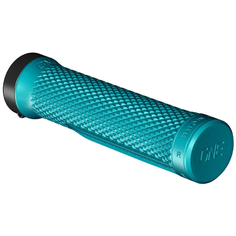 Mountain bike suspension-OneUp Components Lock-On Grips Turquoise