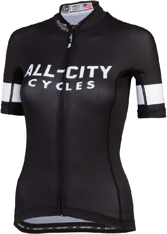 Cycling toe warmers-All-City Classic 4.0 Womens Jersey - Black White Medium