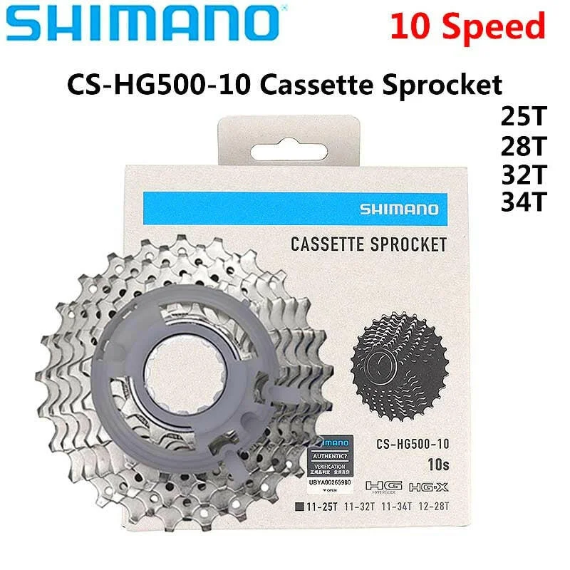 Cycling shoes cleats-Shimano CS HG500 10 speed Road Bicycle Cassette Sprocket for 10s 10v road drivetrains 12-28T 11-25/32T/34T Freewheel