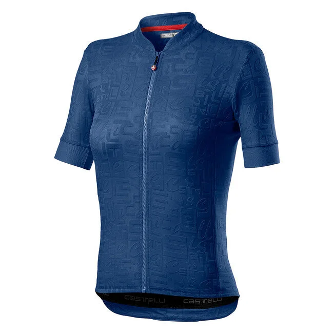 Bike tire patch-Castelli Promessa Jacquard Womens Jersey - Agate Blue