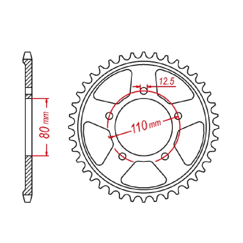 Bicycle headlight mount-MTX 1331 Steel Rear Sprocket #525 (42T) (11-1331-42)