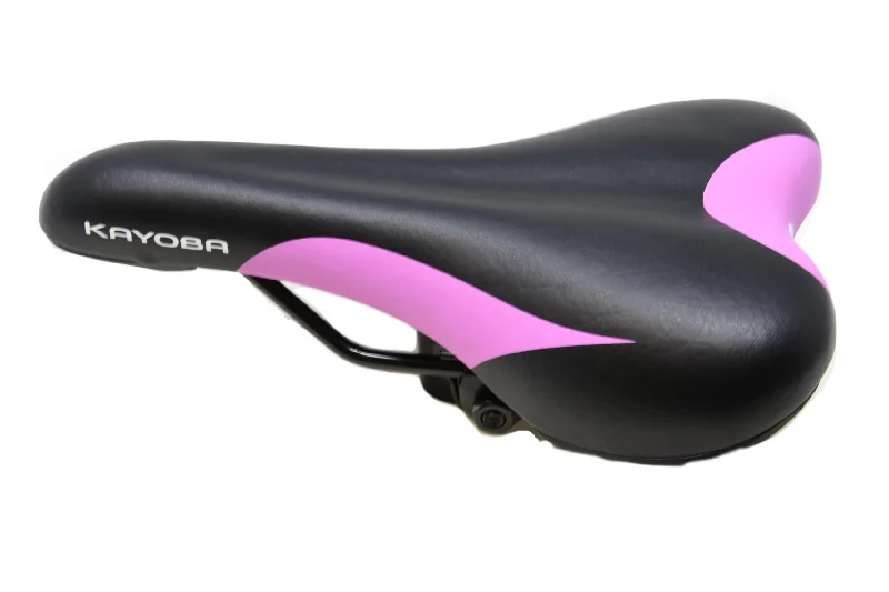 Road bike fork-Ladies Bike Seat Girls Bicycle Saddle Black With Contrasting Pink Bargain Sale Price