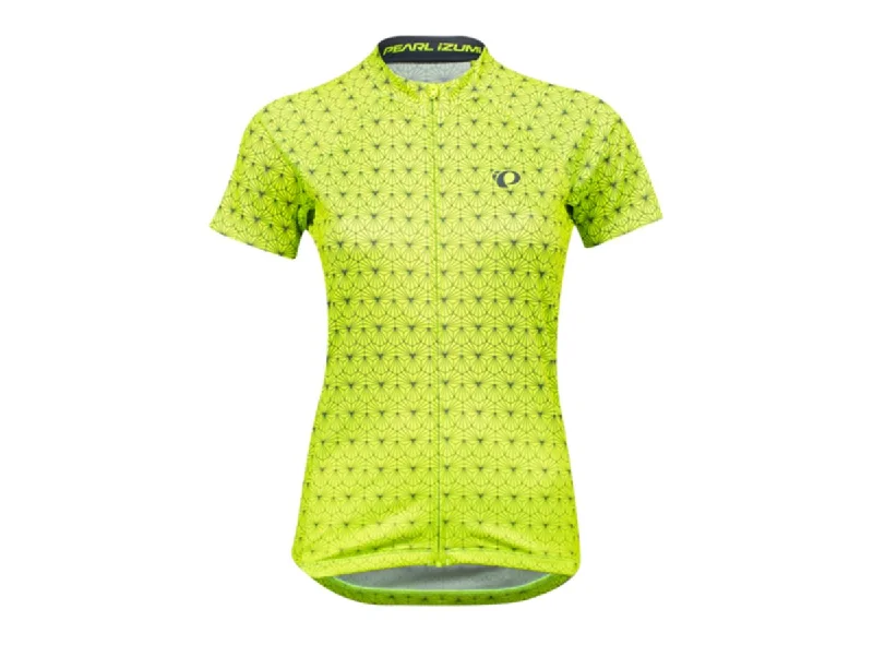 Bike tire valve-Pearl Izumi Select Escape Short Sleeve Graphic Jersey - Womens - Screaming Yellow-Turbulence Deco