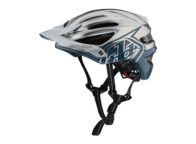 Cycling wind jacket-Troy Lee Designs A2 MIPS MTB Helmet - Decoy - Silver-Air Force Blue - 2019