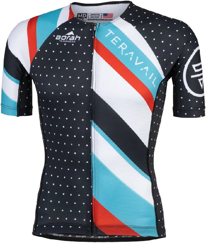 Road bike frame-Teravail Waypoint Mens Jersey - Black White Blue Red Large