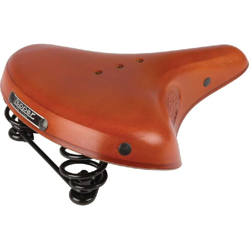 Bicycle front pannier-Honey Lepper Concorde Bicycle Leather Saddle Vintage Leather Bike Seat