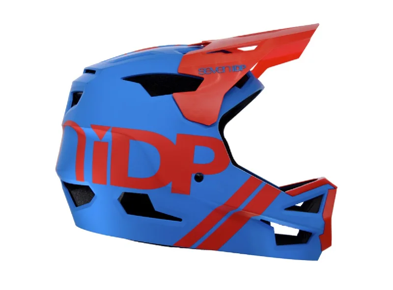 Cycling toe clips-7 iDP Project.23 ABS Full Face Helmet - Matt Electric Blue - Gloss Thruster Red