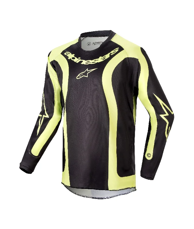 Bicycle kickstand sturdy-ALPINESTARS 2024 YOUTH RACER LURV JERSEY - BLACK/YELLOW FLUO