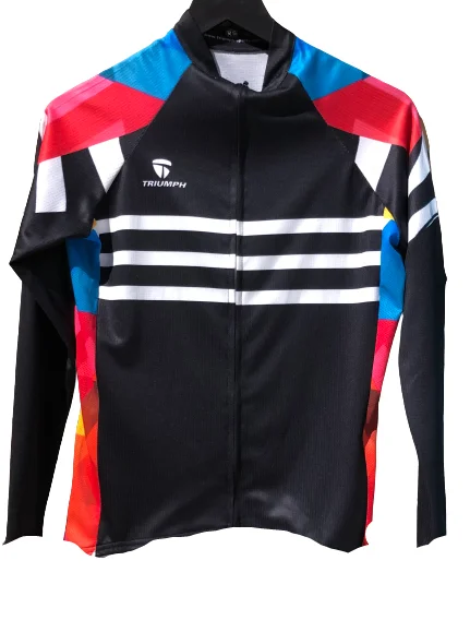 Cycling water bottle-Triumph Cadance FS Long Sleeve Womens Cycling Jersey - Black/Multi