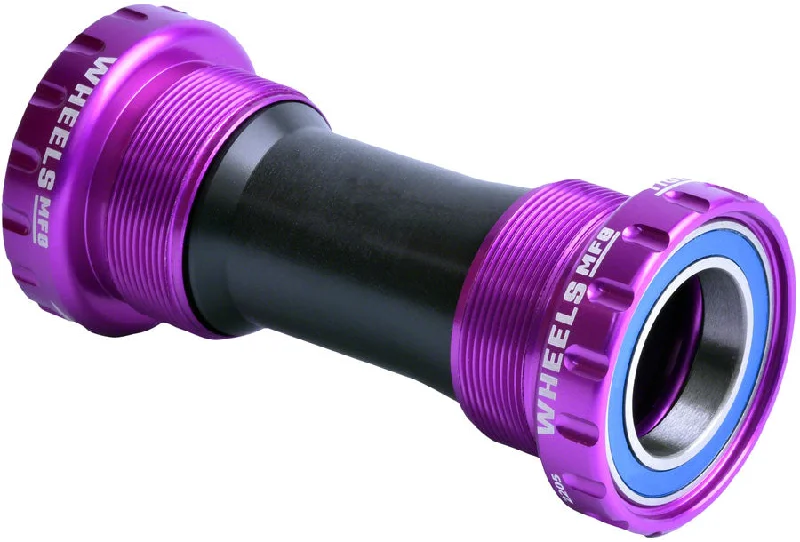 Bicycle rack storage-Wheels Manufacturing BSA Bottom Bracket - Shimano Hollowtech II Spindle ABEC 3 Purple