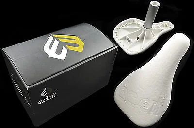 Cycling rain gear-ECLAT COMPLEX SEAT LIGHTWEIGHT SADDLE PADDED WHITE+BUILT IN 25.4 SEATPOST MAY HAVE SLIGHT MARKS ON SADDLE